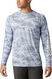 [送料無料]Columbia/コロンビア/Men's PFG Terminal Deflector Printed Long Sleeve Fishing Shirt/White Cap Digi Scale Print/Lサイズ