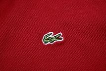 Y-2416★送料無料★美品★LACOSTE ラコステ★ワニロゴ刺繍 レッド赤色 ストレッチ素材 鹿の子 半袖 ポロシャツ 42_画像4