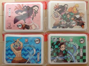 鬼滅の刃 ランチボックス 折りたたみ式 4個セット サントリー 景品 ノベルティグッズ お弁当箱 新品