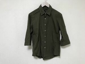  genuine article Katharine Hamnett HAMNETT cotton military 7 minute height long sleeve shirt travel travel men's M khaki 