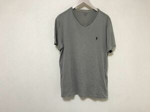 本物ポロラルフローレンPOLORALPHLAURENコットンVネック半袖Tシャツ旅行トラベルメンズゴルフグレーM