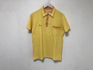  genuine article e screw EVISU cotton Logo embroidery polo-shirt with short sleeves travel travel men's made in Japan S36 yellow Evisu 