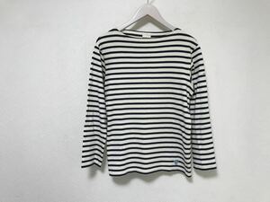 本物オーチバルORCIVALオーシバルコットンボーダー柄バスクシャツ長袖Tシャツ旅行トラベルメンズフランス製ホワイトブルー3S