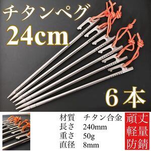 チタンペグ 24cm 6本セット