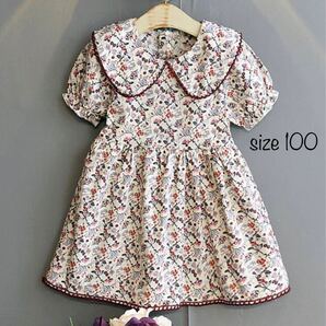 かわいい ファスナー ディティシーフローラル ドレス size 100