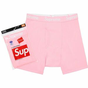  free shipping S pink Supreme Hanes Boxer Briefs (2 Pack) Pink Supreme partition nz boxer shorts 2 pieces set 21AW 21FW new goods unopened 