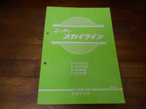 J5248 / スカイライン / SKYLINE E-PJR30.UJR30.HR30 K-ER30 整備要領書 1981-9