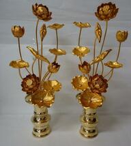 仏花　常花と花瓶のセット　1尺11本立て　お仏壇の荘厳に　アルミ製　花瓶の色選べます！！_画像1