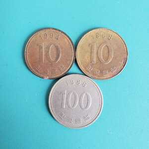 ☆◆貨幣◆10ウォン・100ウォン◆3枚セット◆1986年・1988年・1994年◆韓国◆硬貨◆