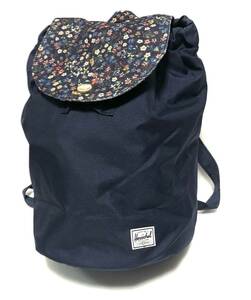 HERSCHEL × LIBERTY is - shell collaboration backpack bag flap Day Pack navy floral print is - shell supply BEAMS Beams 