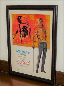 1962年 USA 60s vintage 洋書雑誌広告 額装品 Dickies ディッキーズ The Blade / 検索用 ガレージ 店舗 看板 装飾 ( A4size A4サイズ )