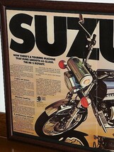 1975年 USA 70s vintage 洋書雑誌広告 額装品 SUZUKI RE-5 スズキ/ 検索用 ガレージ 店舗 看板 装飾 サイン (A3size A3サイズ)_画像2