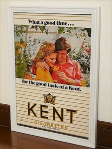 1970年 USA 70s vintage 洋書雑誌広告 額装品 Kent Cigarettes ケント シガレット タバコ / 検索用 店舗 ガレージ 看板 装飾 サイン (A4)