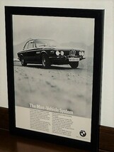 1972年 USA 70s vintage 洋書雑誌広告 額装品 BMW 3.0 CS / 検索用 店舗 ガレージ 看板 装飾 サイン ( A4size )_画像1