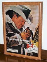 1972年 USA 70s vintage 洋書雑誌広告 額装品 Marlboro Tobacco マルボロ タバコ マルボロマン / 検索用 店舗 ガレージ 看板 装飾 (A4size)_画像1