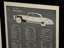 1962年 USA 60s vintage 洋書雑誌記事 諸元表 スペック表 額装品 Jaguar Mark X ジャガー マークX / 検索用 店舗 ガレージ 看板 ( A4size )_画像2