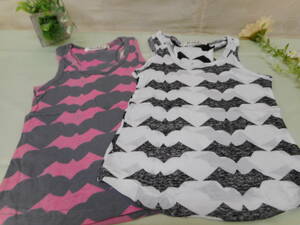 子供服　ランニングTシャツ　ピンク×グレイ/ホワイト×ブラック　5サイズ　在庫品