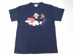 k4934: not for sale * Suntory × Doraemon Japanese style T-shirt S front print Tee/ navy blue / made in Japan :35