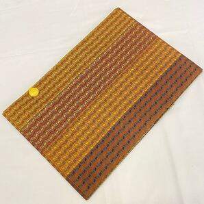 出来上り お仕立上り 正絹 西陣織九寸 名古屋帯 柄入り 六通 日本製品茶系 山吹系 橙系四筋間道長さ 約362cm