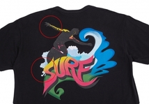 ジュンヤワタナベマン コムデギャルソン バッグSURFプリントTシャツ 黒L 【メンズ】_画像2