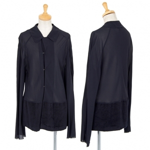  Comme des Garcons COMME des GARCONS hem fleece switch hook stop see-through shirt navy blue M [ lady's ]