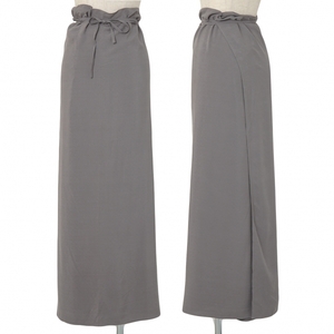  Jurgen Lehl JURGEN LEHL silk LAP skirt gray M [ lady's ]