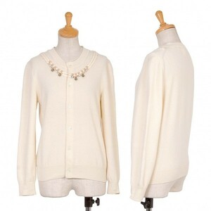  com com Comme des Garcons COMME des GARCONS pearl biju- equipment ornament cardigan unbleached cloth S [ lady's ]