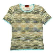 ミッソーニMISSONI デザイン編みニットTシャツ マルチ42 【レディース】_画像2