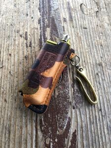 限定カモサンドカラー★sotoスライドガストーチ本革カバー真鍮フックtype