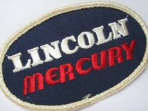 (中古)ビンテージ LINCOLN MERCURY リンカーン・マーキュリー ロゴ ワッペン/ 刺繍 ステッカー 自動車 整備 レーシング F1 ステッカー 85_画像2