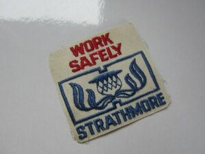 【中古品】ビンテージ WORK SAFELY STRATHMORE アメリカ ロゴ ワッペン/刺繍 自動車 企業 カー用品 整備 作業着 カスタム 88