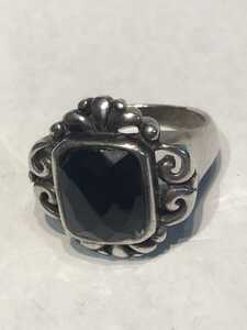 [ accessory ] onyx. ring sterling silver 925 stamp equipped ring Vintage 
