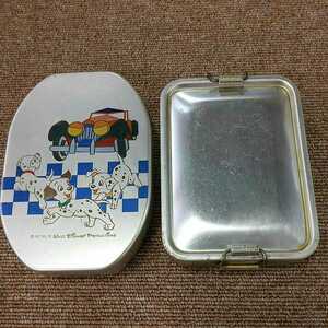  rare! rare retro for children aluminium lunch box 2 piece set [ Disney 101 Dalmatians ][.. Tey nenS large plain ] lunch BOX used that time thing storage goods 