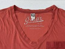 ☆送料無料☆ G-STAR RAW ジースターロウ 古着 半袖 Vネック 胸ポケット Tシャツ メンズ M レンガ色 トップス 中古 即決_画像4