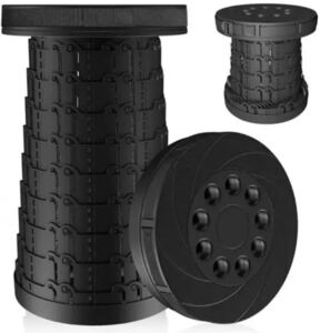 椅子 折りたたみ チェア 高さ調整可能 1kg/耐荷重220kg(ブラック)