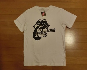 未着用 メンズ THE ROLLING STONES ローリングストーンズ Tシャツ Mサイズ 新品 白×黒 MEN'S 男性用 半袖Tシャツ