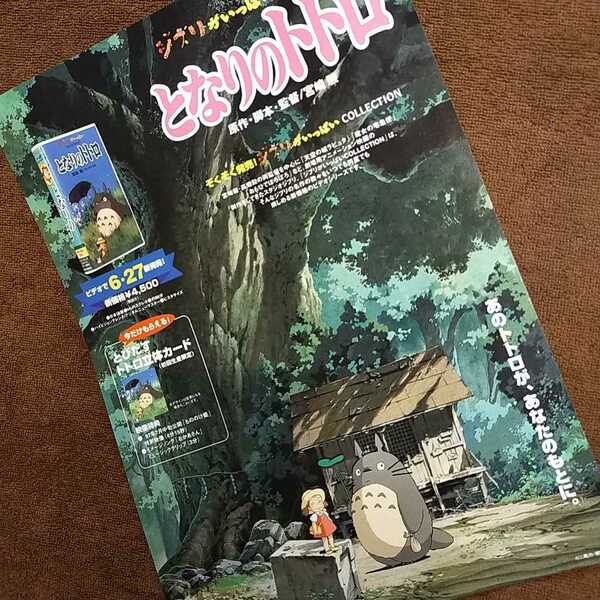 となりのトトロ　耳をすませば　スタジオジブリ　リーフレット　ビデオ案内　チラシ　ジブリがいっぱい　もののけ姫　宮崎駿