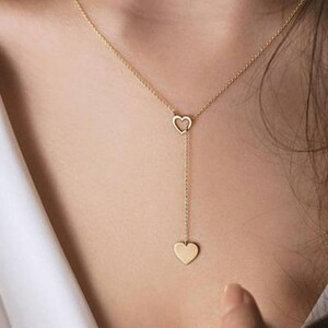  necklace Heart Gold simple choker woman Short chain pendant gift ethnic bohemi Anne charm #C738-13