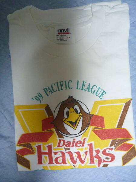 ダイエーホークス　1999年パシフィックリーグ優勝記念Tシャツ Lサイズ　未使用 MADE IN U.S.A 