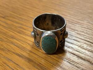  Lynn Don tso-si-Lyndon Tsosie Navajo Navajo turquoise stamp Work ring 