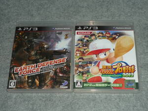 即決価格 PS3ソフト アースディフェンスフォース インセクトアルマゲドン / 実況パワフルプロ野球2012 2本セット 動作未確認