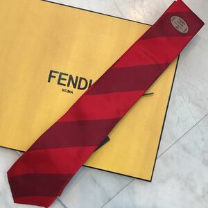 * не использовался товар * Fendi галстук полоса красный FENDI