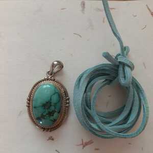  turquoise turquoise pendant top 925 stamp size approximately 4.3cm×2.3cm×1cm cord 2 ps attaching 