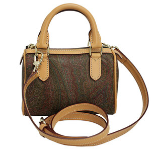  Etro bag lady's ETRO 2WAY hand / diagonal .. shoulder bag peiz Lee PVC coating × leather 0H856 8010 0600