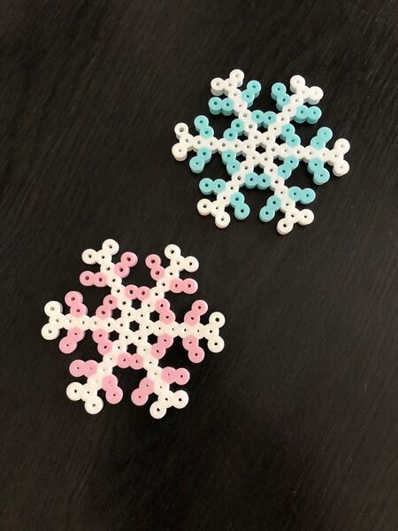 アイロンビーズ コースター 雪 ゆきの結晶 キッチン雑貨 工作 クーポン ポイント