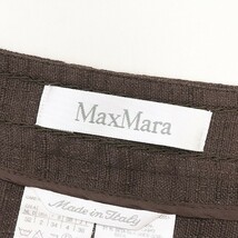 白タグ◆Max Mara/マックスマーラ シルク混 リネン ロング スカート ブラウン 36_画像3