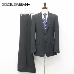  domestic regular goods *DOLCE&GABBANA/ Dolce & Gabbana NEW LUXURY silk . lining Logo total pattern 2 button suit charcoal 48