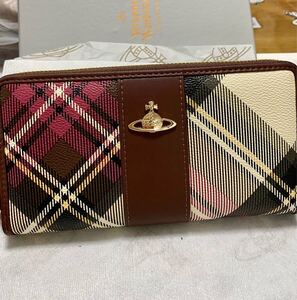 ヴィヴィアンウエストウッド 長財布 チェック柄 ブラウン 茶色 財布☆