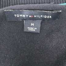 トミー ヒルフィガー★アーガイル柄/コットンセーター【M/ネイビー×寒色系】Vネック/TOMMY HILFIGER◆BC227_画像6