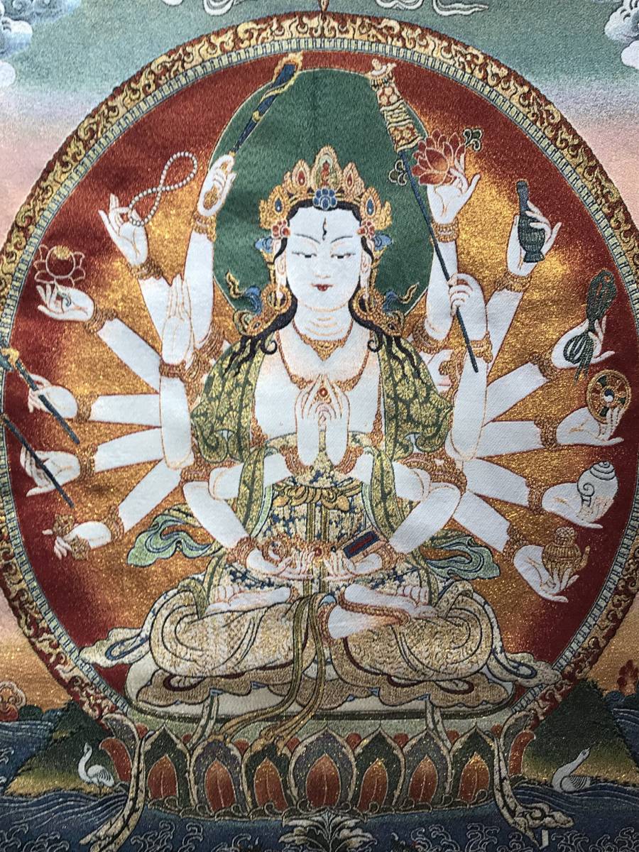 Arte Budista Esvástica ◆ Textil Chundi 90cm Búsqueda; Budismo esotérico Saizo bordado pintura budista estatua de Buda tibetano D10, cuadro, pintura japonesa, persona, Bodhisattva